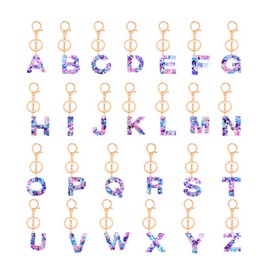 Multicolor Initial Letter Keychain