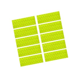 REPAIROCK 10 Pcs Reflective Stickers, 3.11"x1.18" Rectangle Shape Safety Tape Reflector Universal for Cars Trucks Trailers Waterproof PET Fluorescent Yellow Auto Replacement Parts