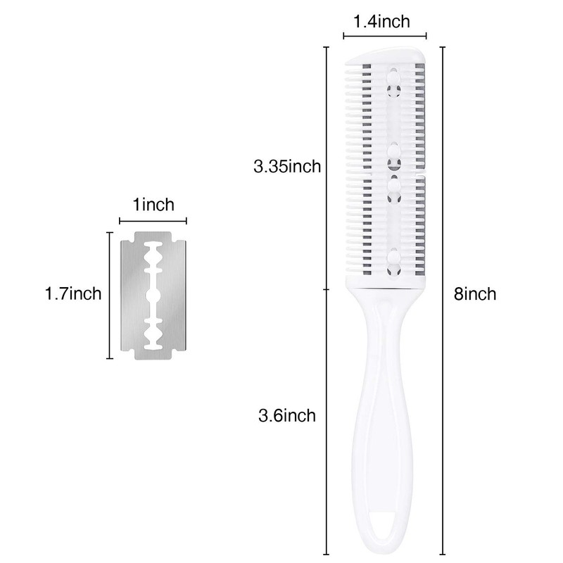 3-Piece Razor Comb Set: Thinning Comb, 10 Razors, Cutting Scissors