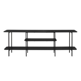 Manhattan Comfort Celine 70" Sideboard with 3 Shelves, TV Stand for Televisions up to 60", Ideal for Living Room, Entryway or Home Office, Modern Console Table for Home Decor Display, Black