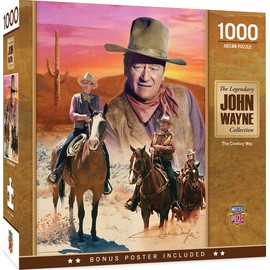 Masterpieces 1000 Piece John Wayne Jigsaw Puzzle for Adults, Family, Or Kids - The Cowboy Way - 19.25"x26.75"