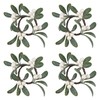 "SARO LIFESTYLE Collection Mistletoe Napkin Rings (Set of 4), Diameter: