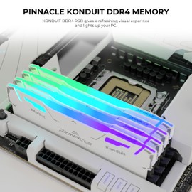 Timetec Pinnacle Konduit RGB 64GB KIT(4x16GB) DDR4 3200MHz PC4-25600 CL16-18-18-38 XMP2.0 Overclocking 1.35V Dual Rank Compatible for AMD and Intel Desktop Gaming PC Memory Module - White