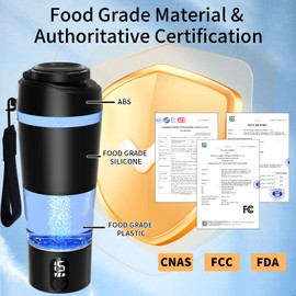 Hydrogen Water Bottle Generator Hydrogen Rich Water No Odor Chlorine-Free Ionizer Machine with Advanced SPE/PEM Technology, 22 Oz Large Capacity Plastic for Exercise Office, Gift for Family, Black