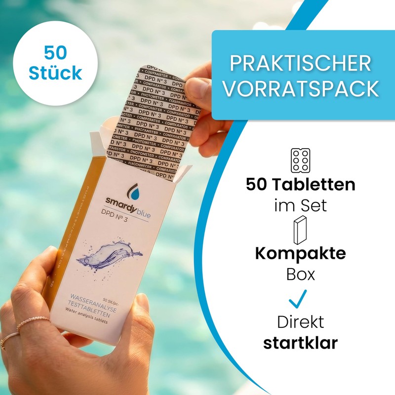 smardy 50 Photometer Test Tablets DPD3 for Analysis of Total