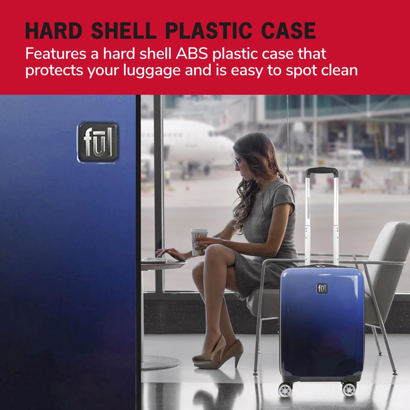 FUL 31 Inch Impulse Rolling Luggage, Ombre Hardshell Suitcase with