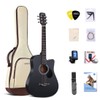 Lankro 38 inch Guitar Black Acoustic Guitar Beginner kit Adult