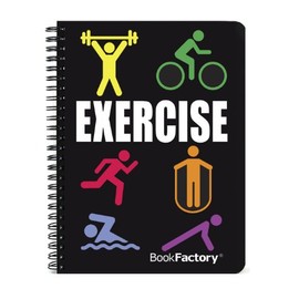 BookFactory Fitness Journal/Workout Journal/Exercise Journal/Log Book, 120 Pages - 5" x 7" (Pocket Sized Book), Thick Translucent Cover, Wire-O Binding (JOU-120-57CW-A (Exercise))