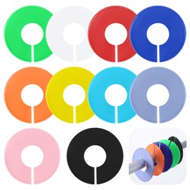 Giantree 10 Pcs Closet Dividers for Hanging Clothes, Color Plastic Rack Dividers Round Clothes Closet Labels Reusable Separators