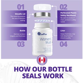 CanPrev Women's Multi 90 v-caps 30-Day Supply - Complete Multivitamin for the Needs of Women - Complete Daily Essential with Active Folate, B12 & B6 - Multivitamin and Mineral - Non-GMO & Gluten-Free