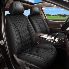 IKABEVEM Full Set Car Seat Covers for Kia K5 2021-2023 2024 2025 GT-Line LXS EX GT LX: Breathable Perforated Leather Seat Cover (Black)