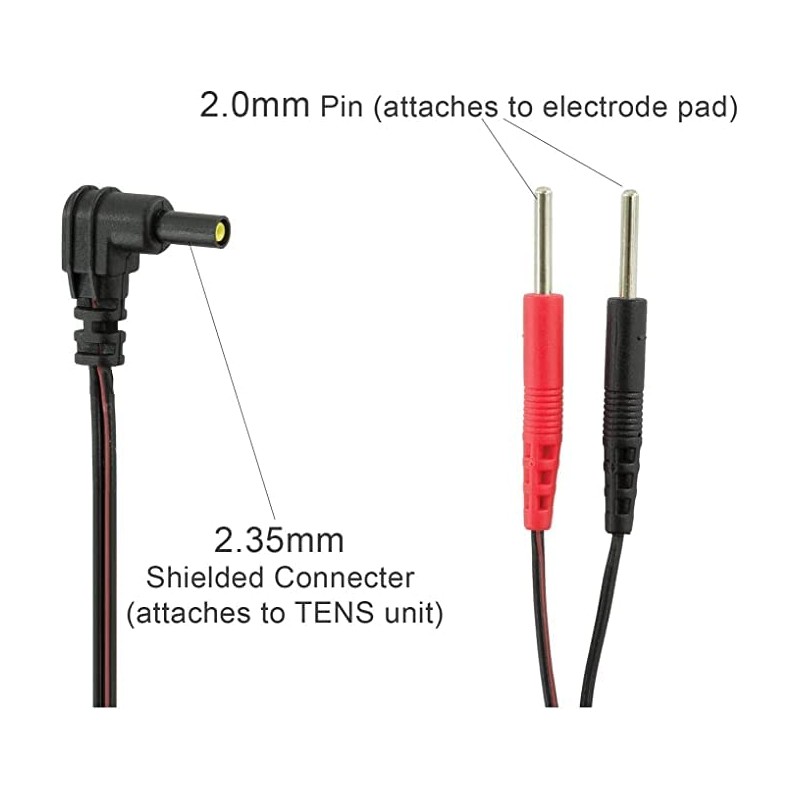 VYTALINE 2Pcs/Pack Replacement Electrode Lead Wires Connect Cables Pin 2mm