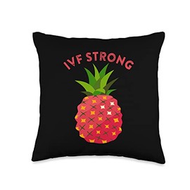 Good Luck Gifts for IVF Egg Retrieval Day IVF Strong Pineapple Hormones Egg Retrieval Transfer Day Throw Pillow, 16x16, Multicolor