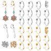 PH PandaHall 32PCS Clip-On Earring Converters, 2 Colors Adjustable Brass