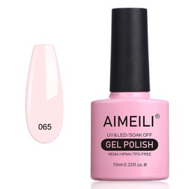AIMEILI Semi-Permanent UV LED Nail Polish in French Gel Nail Polish Soak Off - Pink Nude (065) 10ml