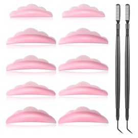 52 Pcs Eyelash Lift Tools, Eyelash Separator Applicator Tool Metal Lift Rods Tools with Silicone Pads for Professional Lash Lifting, Tinting, Curling, Extensions, Brow Perming (Black, Pink)​