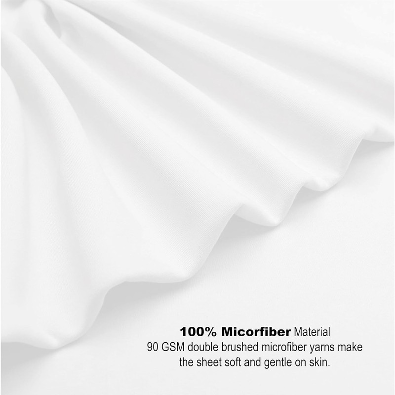 Funky Gadgets Fitted Sheet Double White Deep Pocket 10 Inch