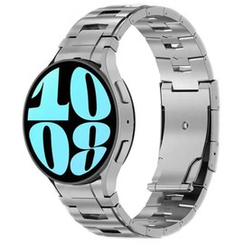 synsing Titanium Bands Compatible with Galaxy Watch 7/6/5/4/FE 44mm 40mm Band, 20mm No Gap Metal Strap for Galaxy Watch 6 Classic Band 47mm 43mm/Watch 5 Pro 45mm/Watch 4 Classic for Women Men