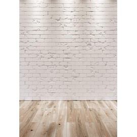 SJOLOON White Brick Photography Backdrop Brick Photo Backdrop for Birthday Photography Portrait Photoshoot Studio Props 11878 (5x7FT)