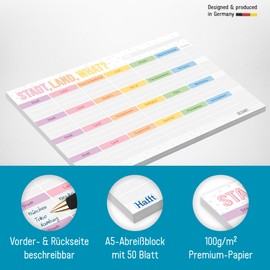 Stadt-Land-Fluss Pad A5 with 27 Categories for Good Mood | 50 Sheets | Back for Your Own Ideas | Family Game Party Game Quiz Game Gift Idea for Birthday | Sustainable and Climate Neutral