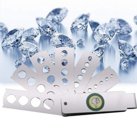 Qkiss Diamond Gemstone Stone Gauge Measuring Gauge Fan Gauge 6 Arms, Jewelry Equipment Accessory Stone Gauge for Making Jewelry
