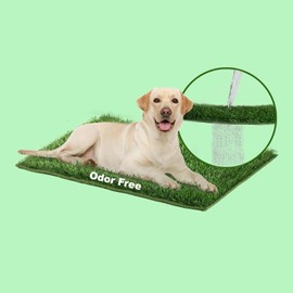MEEXPAWS Dog Grass Pee Pad, Extra Large Artificial Grass for Dogs Potty, Odor Free New Generation Instant-Penetration Hemmed Edge Dog Potty Grass, Dog Fake Grass Outdoor Indoor, 43’’ x 32’’
