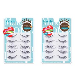 (No.04 # Fairy) Sharp Style Easy Eyelash Series Popular False Eyelashes Quality Transparent Leads Soft Natural Reusable 5 Pairs