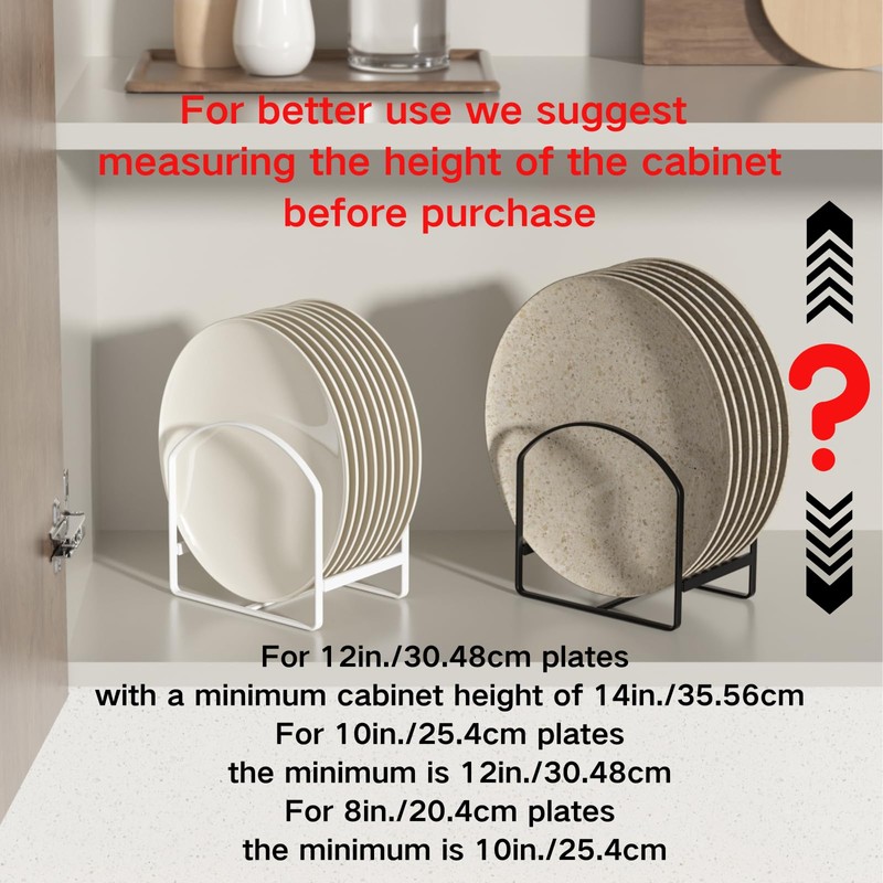 4 Pack Kitchen Plate Holder Organizer for Cabinet Space Saver