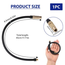 2-in-1 Schrader Presta Valve Adapter 40cm/15.7in Bike Pump Inflator Adaptor Extension Tube Hose for Portable Air Compressors Car Bike Bicycle Motorcycle Tyre Air Pump Inflator Replacement Hose