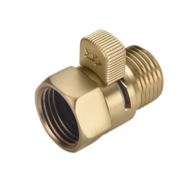 Brushed Gold Water Flow Control Valve, 1/2" Shower Head with Shut Off Valve, Angle Simple Brass Shut Off Valve for Handheld Shower, Water Pressure Regulator Replacement for Shower Faucet set