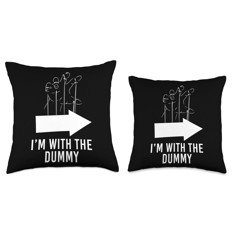 Ventriloquist I'm With Dummy Puppetry Puppet Lover Graphic Throw Pillow