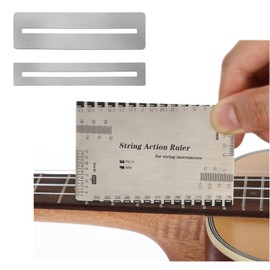 Cluoling String Height Gauge Guitar, Set of 3, String Height Measurement Tool, Finger Board Protection, Fingerboard Sharpening, Repair Tool, Base Strings Maintenance Tool, Base String Instrument