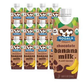 Mooala - Organic Chocolate Bananamilk, Lunchbox Friendly, Shelf-Stable, Non-Dairy, Nut-Free, Plant-Based Beverage, On the Go 12 Pack