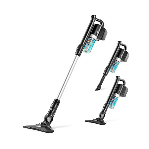 IRIS USA Cordless Stick Vacuum Cleaner with Replaceable Rechargeable Battery, Cyclone Suction Vacuum, Up to 35 Minute Run Time, Washable Filter, For Hard Floors & Low Rugs