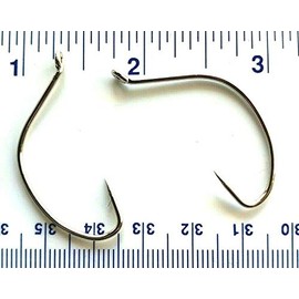 100 Gerry's Tackle 2X Strong Nickel Wide Gap Hollow Point Kahle Hooks Size 1/0