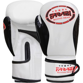 Farabi Sports Kids Boxing Gloves Junior Muay Thai Gloves Youth Kickboxing Sparring Punching Bag Training Gloves (6-oz, White)