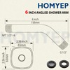 HOMYEP Matte Black Angled Shower Arm with Flange, Wall Mounted