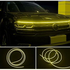 71"  High Brightness car Hood Gap LED Strip, LED Car Ambient Light,Dynamic Scan Activated Design, Daytime Driving Kits, Car Accessories:_Yellow