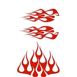 Wild Dingos LLC ST1 - Multi-Color Flame Decal Kit Golf Cart, UTV, RC, ATV, ROXOR, Tank, Motorcycle (D - Small, G28-031 RED)