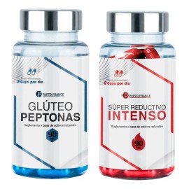 Kit Suplementos Glúteo Peptonas + Reductor Abdominal Capsula Sin Sabor