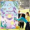 Mermaid Toss Games with 3 Bean Bags Blue Ocean Birthday Bean Bag Games Set Boys Girls Mermaid
