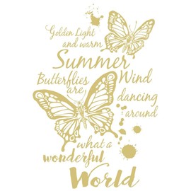 Ideen mit Herz Metallic Iron-On Transfer | Shiny | DIN A4 | Decorate Textiles such as T-Shirts & Bags with Iron-on Motifs | Iron on Pictures Quick & Easy | DIY Textile Design (Butterflies | Gold)