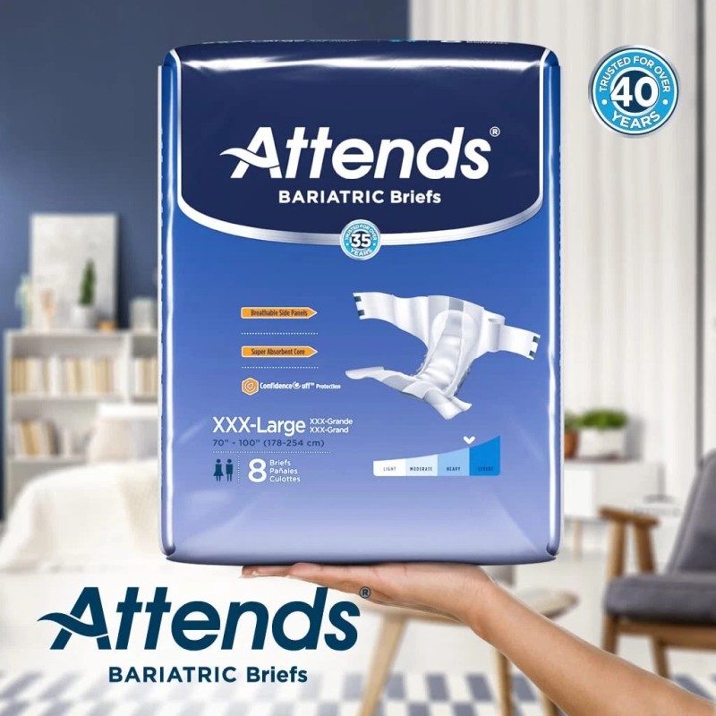 Attends Bariatric Briefs with tabs for Adult Incontinence Care with