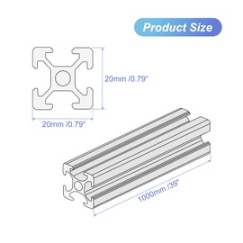 MECCANIXITY 10 Pcs V Slot 2020 Aluminum Extrusion European Standard 1000mm 39 Inch Length Anodized Rail Silver White for CNC DIY 3D Printer and Industrial
