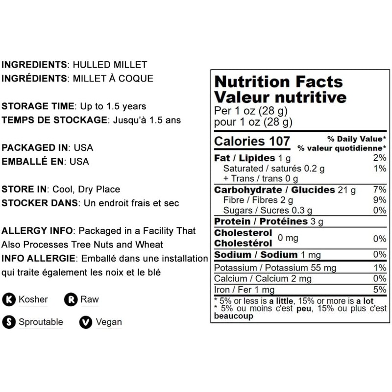 Food to Live Hulled Millet, 1 Pound – Whole Grain