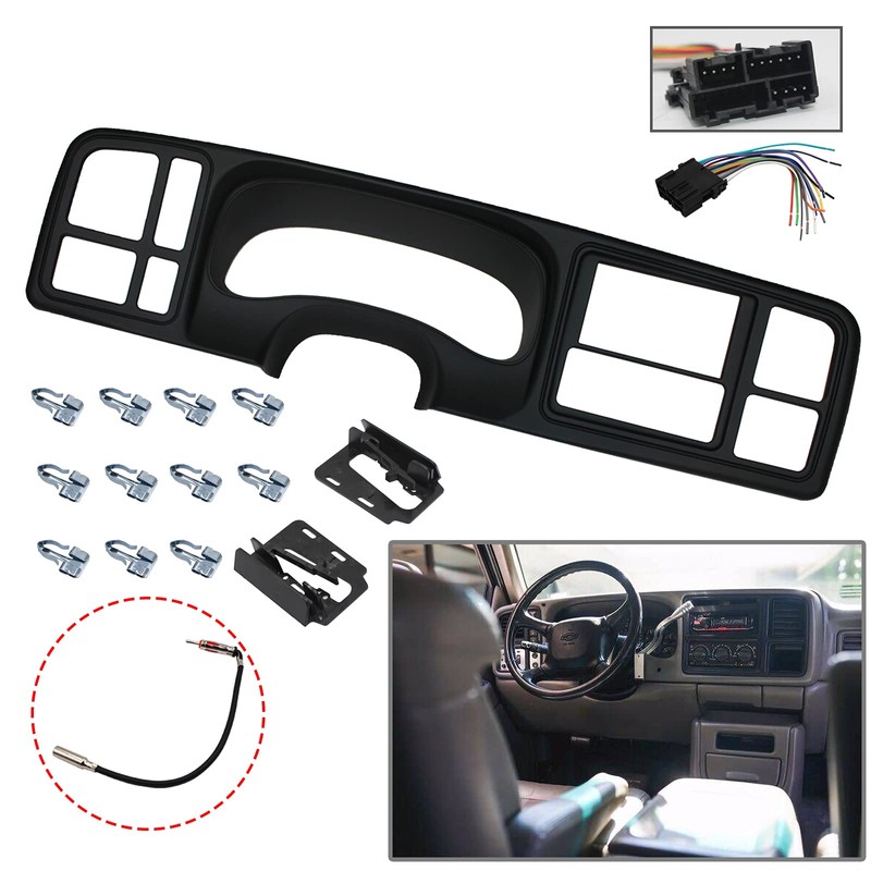 YHB Double DIN Dash Kit W/Wiring Harness & Antenna Adapter