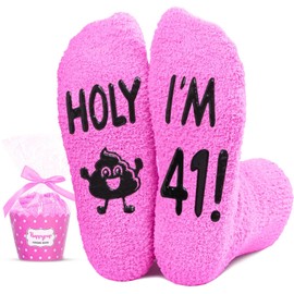 HAPPYPOP 41st Birthday Gifts for Women - Socks for 41 Year Olds, Cool Gifts Ideas for 1984 Middle Aged Woman