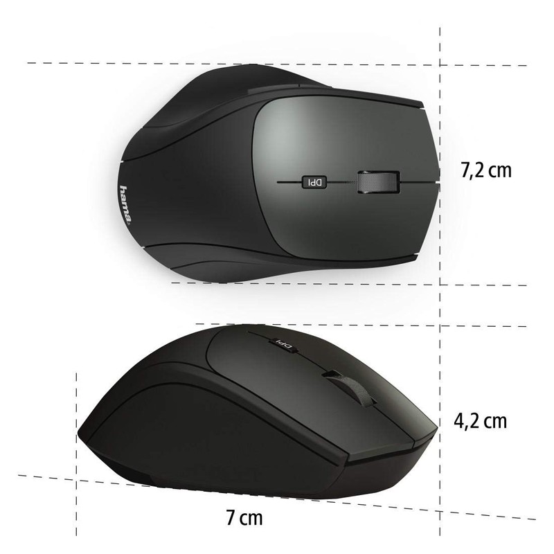 Hama, MW-600 Wireless Mouse with USB-C and USB-A (PC Mouse