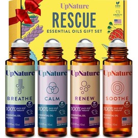 UpNature Essential Oils Roll On Set (4 Pack) Stress Relief Gift Aromatherapy Oil - Self Care Gifts for Women