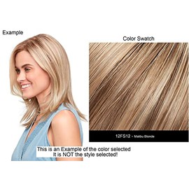 EasiPieces 4" Wide Color 12FS12 Malibu Blonde- Easihair Hairpieces 8" Length Remy Human Hair 1 pc Added Topper Balanced Volume Layers Slim Polyurethane Base Bundle MaxWigs Hairloss Booklet